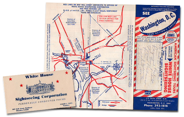 Old Map Brochure Washington DC Bus Tour History