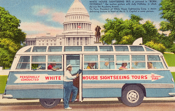 Old Postcard Washington DC Bus Tour History